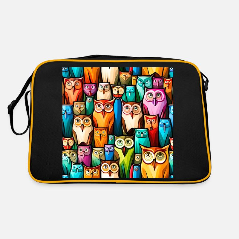 Niedliches Eulenmuster Retro Tasche