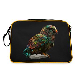 Oiseau perroquet coloré sur pierre - Sac Retro - noir/or - Dos