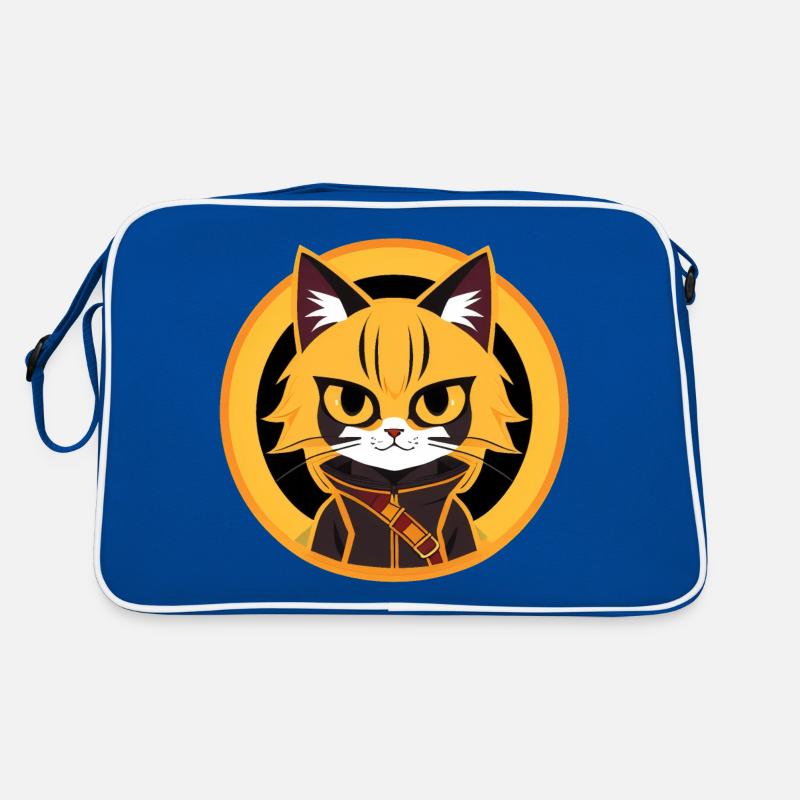 Dessin de chat d’anime orange et jaune Sac Retro