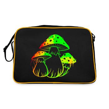 Neon mushrooms - Retro Bag - black/gold - Back