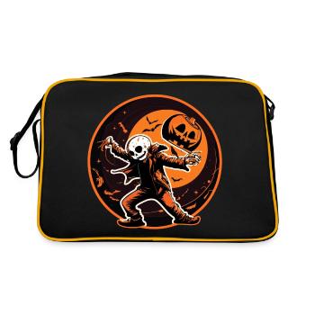 Halloween Jack O Lantern Dabbing Pumpkin - Sac Retro - noir/or - Dos