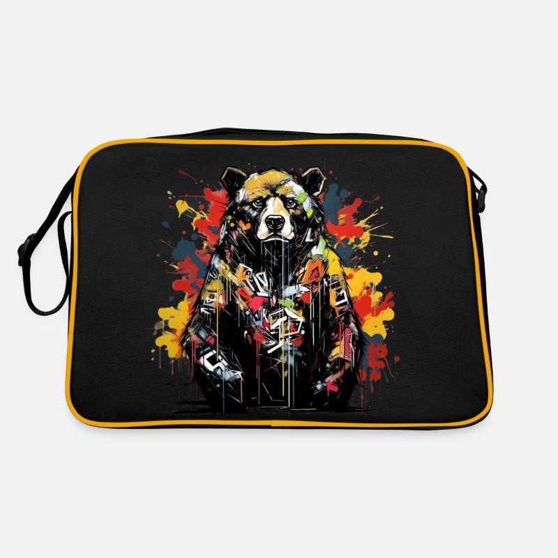 Ours rugissant. La force du style graffiti. Sac Retro