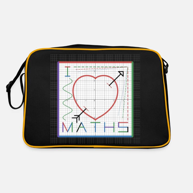 I Love Maths (white background) - Retro Bag - black/gold