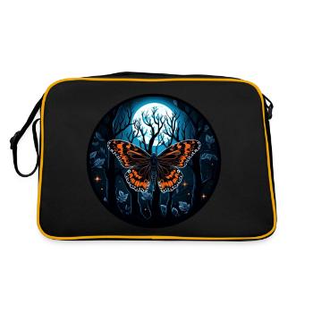 Insect moth butterfly at night - Retro Bag - black/gold - Back