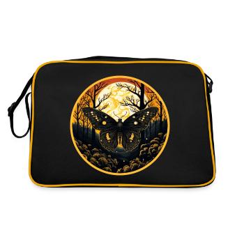 Moth butterfly insect at night - Retro Bag - black/gold - Back