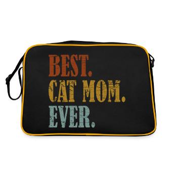 Best Cat Mom Ever Cat Motif - Retro Bag - black/gold - Back