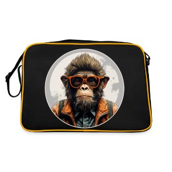 Singe sérieux #7 - Sac Retro - noir/or - Dos