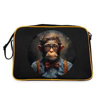 Singe sérieux #8 - Sac Retro - noir/or - Dos