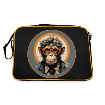 Singe sérieux #9 - Sac Retro - noir/or - Dos