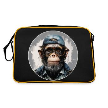Singe sérieux #12 - Sac Retro - noir/or - Dos