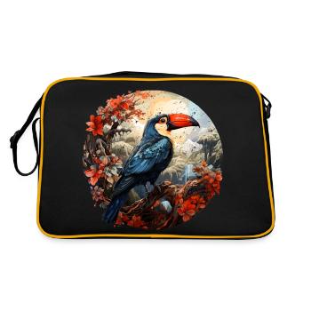 Toucan retro style - Retro Tasche - Schwarz/Gold - Hinten