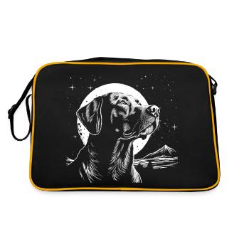 Labrador Mond Nr.2 - Retro Tasche - Schwarz/Gold - Hinten
