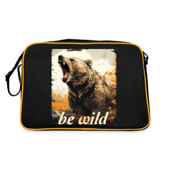 Soyez un grizzli sauvage - Sac Retro - noir/or - Dos