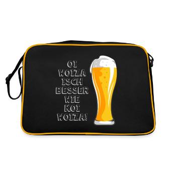 Woiza Weizen Spruch Schwabe Sprüche Schwäbisch - Retro Bag - black/gold - Back
