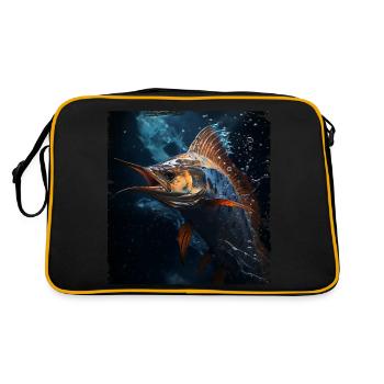 Marlin sous l’eau style rétro - Sac Retro - noir/or - Dos