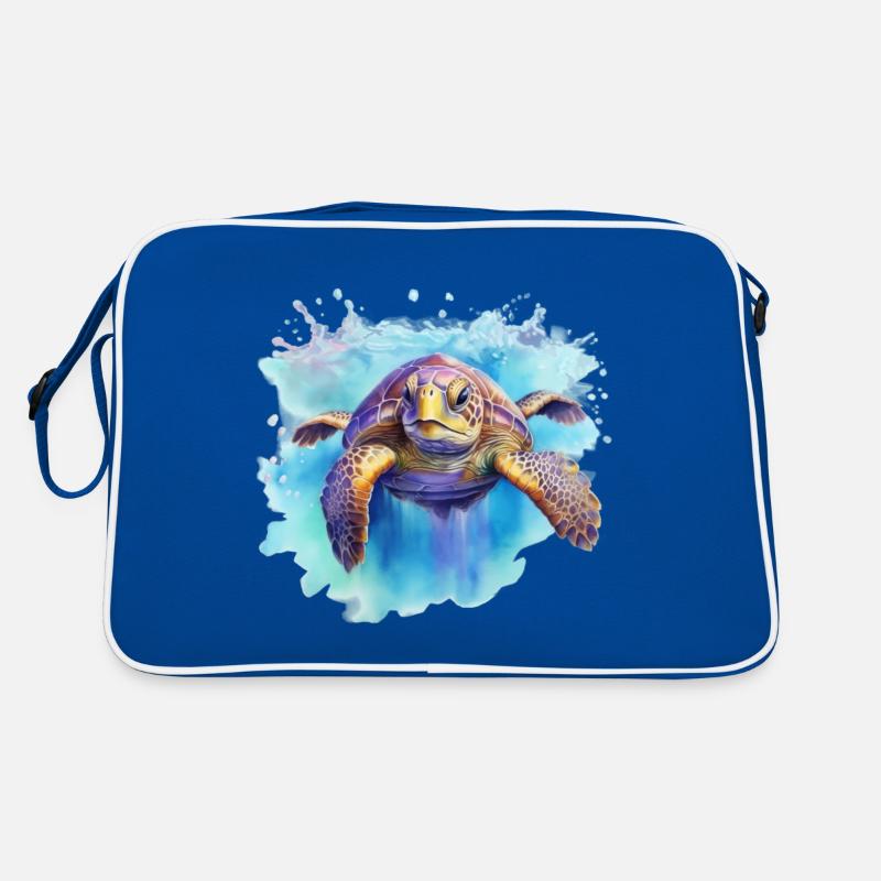Blaue Schildkröte Retro Tasche