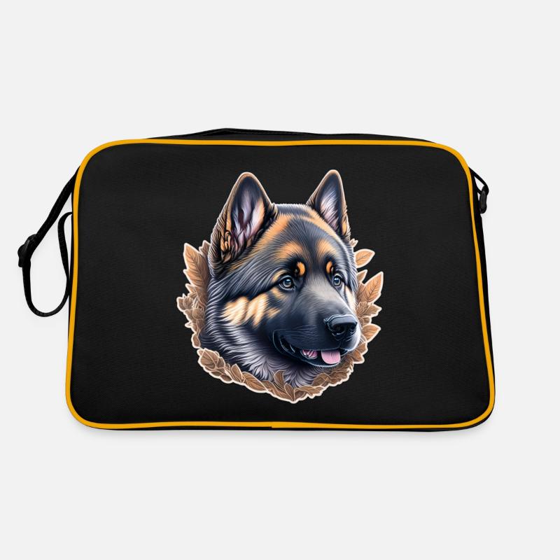 German Shepherd Puppy Retro Bag