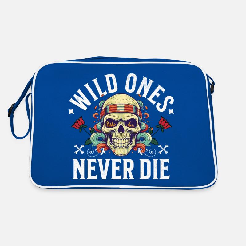 Skull Skull Skeleton Motorcycle Biker Gang Retro Bag