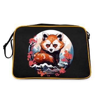 Little Red Panda dans le style anime japonais - Sac Retro - noir/or - Dos