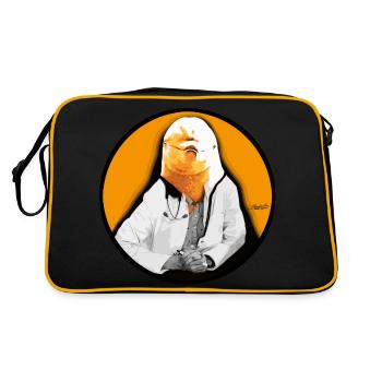 Dolphin Doctor Animal Face Listener Opposite - Retro Bag - black/gold - Back