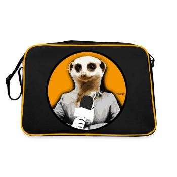 Meerkat Reporter Animal Face Listener Circle - Retro Bag - black/gold - Back