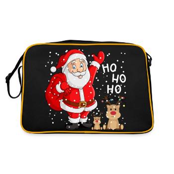 funny christmas santa claus - Sac Retro - noir/or - Dos