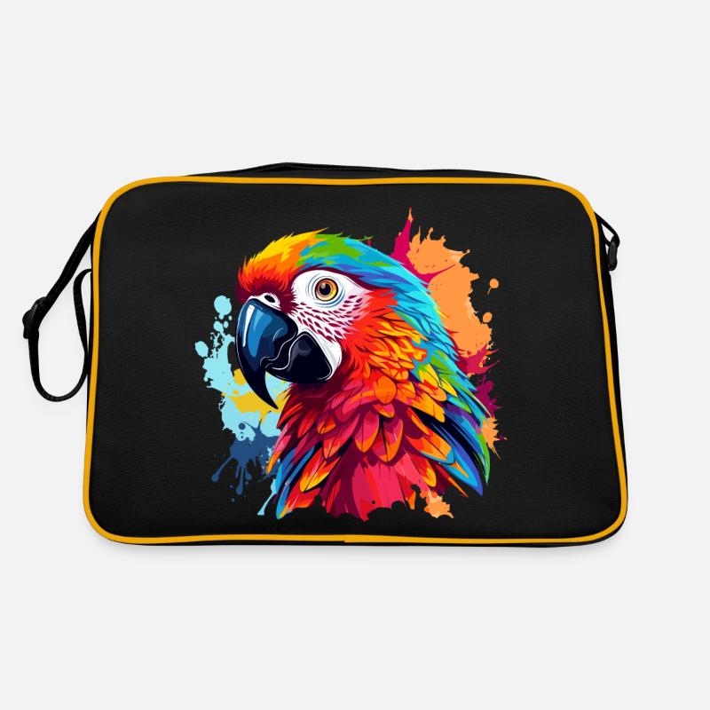 Perroquets colorés éclaboussures de couleur Sac Retro