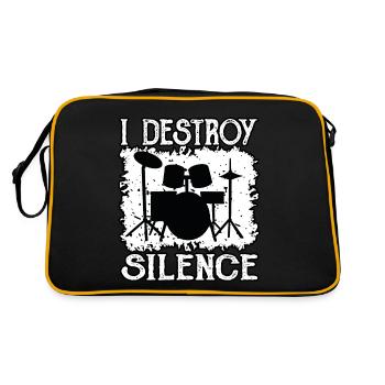 Batteur détruit le silence - Sac Retro - noir/or - Dos