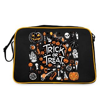 Süßes oder Saures - Retro Tasche - Schwarz/Gold - Hinten