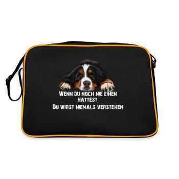 Berner sennenhund - Retro Tasche - Schwarz/Gold - Hinten