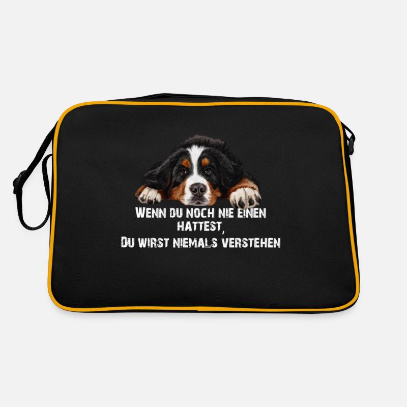 Berner sennenhund - Retro Tasche - Schwarz/Gold