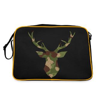 Tête de cerf silhouette bois style rétro - Sac Retro - noir/or - Dos