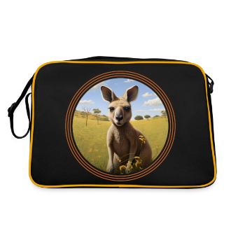 Kangourou mignon - Sac Retro - noir/or - Dos