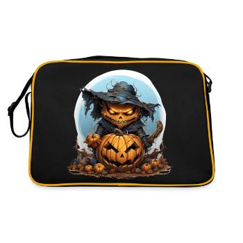 Creepy Pumpkin - Retro Tasche - Schwarz/Gold - Hinten