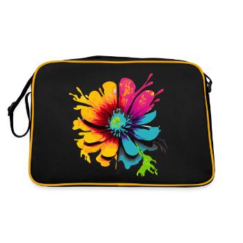 Farbe der Blume - Retro Tasche - Schwarz/Gold - Hinten
