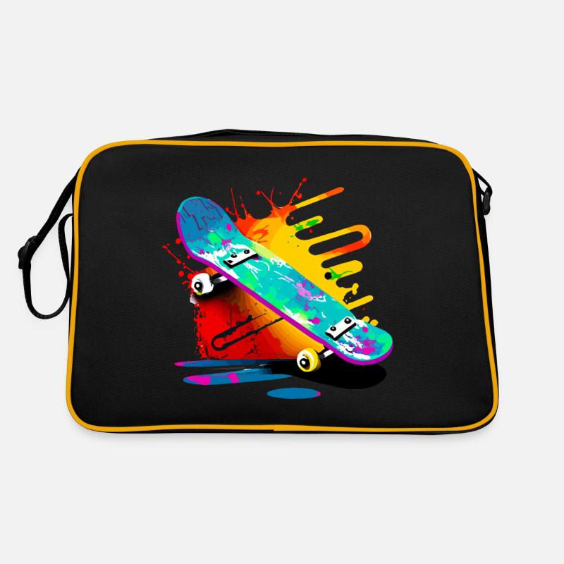 Graffiti Schlittschuh - Retro Tasche - Schwarz/Gold