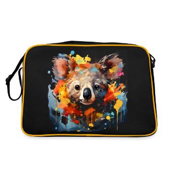 Koala Graffiti Bear - Retro Tasche - Schwarz/Gold - Hinten