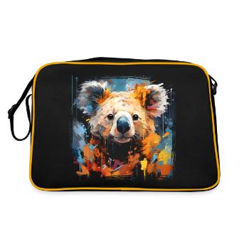 Graffiti Koala - Retro Tasche - Schwarz/Gold - Hinten