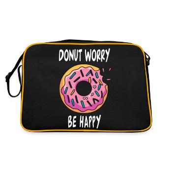 Donut Worry Be Happy - Retro Bag - black/gold - Back