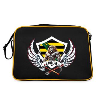 Logo - Retro Tasche - Schwarz/Gold - Hinten