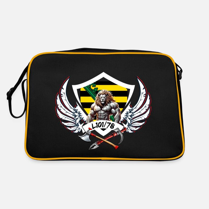 Logo - Retro Tasche - Schwarz/Gold
