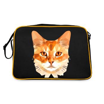 Chat polygonal - Sac Retro - noir/or - Dos