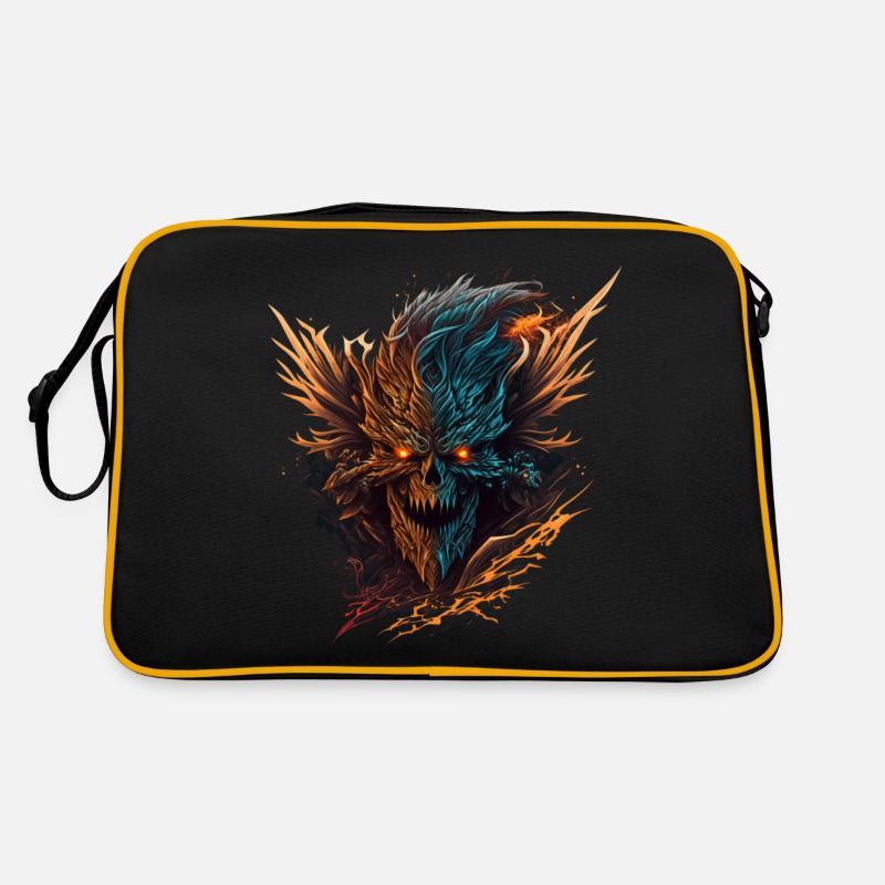 Halloween Dämon - Retro Tasche - Schwarz/Gold