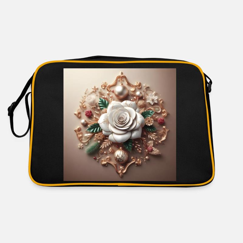 Weiße Blume Retro Tasche