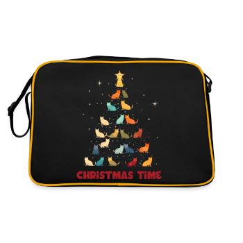 Joyeux Noël Chat Arbre - Sac Retro - noir/or - Dos