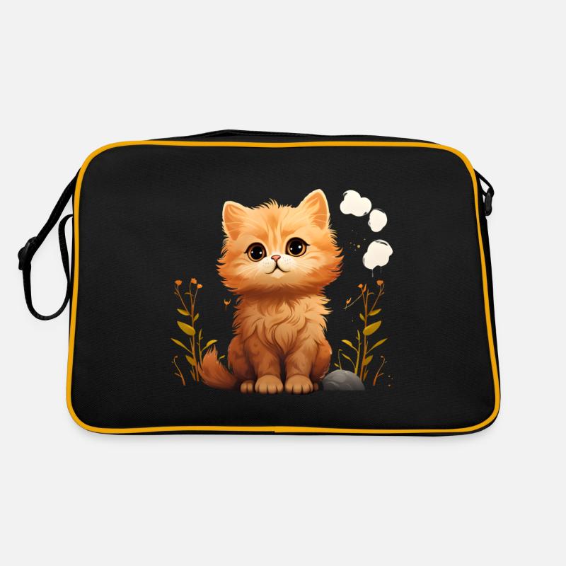 Kätzchen im Gras Retro Tasche