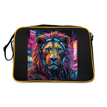 lion cyberpunk - Sac Retro - noir/or - Dos