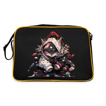 Chat samouraï mignon - Sac Retro - noir/or - Dos
