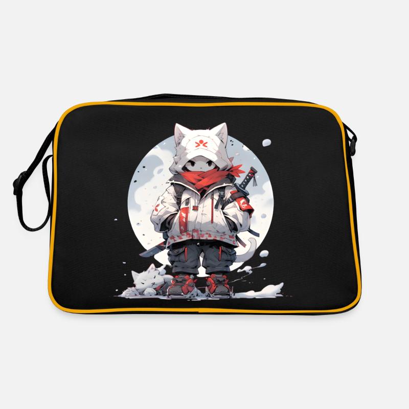 Chat samouraï mignon Sac Retro