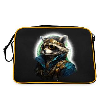 Raton laveur steampunk à la lumière du soleil - Sac Retro - noir/or - Dos